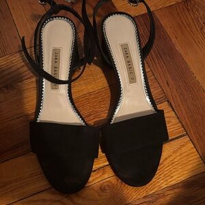Zara Elegant Black Sandals for Women